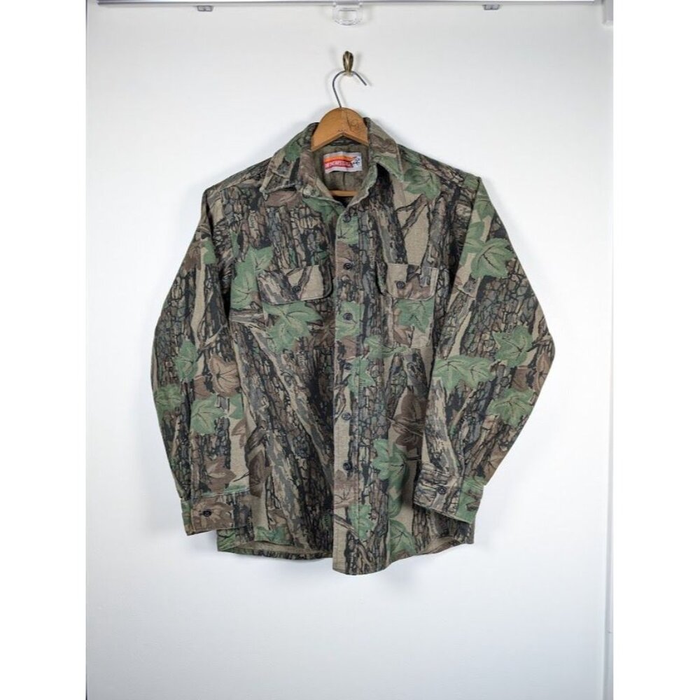 Winchester Button Down Shirt‎ Size Medium Camo Trebark Flannel Hunting Outdoors